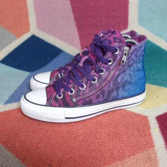 Converse Other - Converse All Star Chuck Taylor Purple Blue Cheetah Size 6